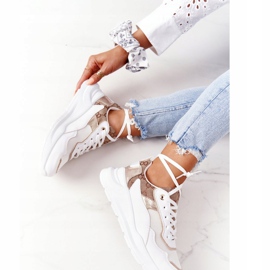 Kvinnors sportskor Sneakers Vit och guld Melanie gyllene 2