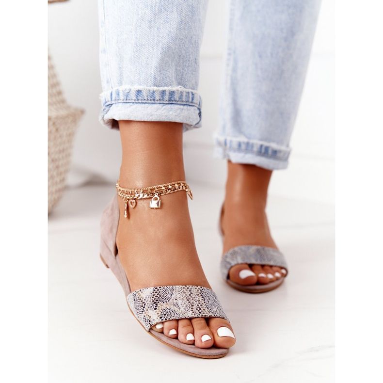 Läder Maciejka 1971-56 Beige sandaler 2