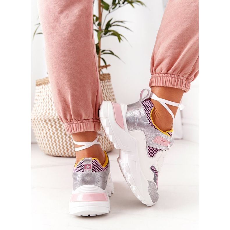 PE1 Kvinnors sportskor Sneakers Vit-Rosa Infinity 1