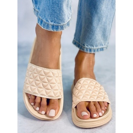 Beige tofflor för kvinnor 10-251 Beige 2