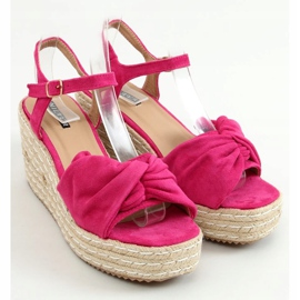 Sandaler espadriller på fuchsia kilar WH-3K63 Fuchsia rosa 1