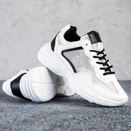 SHELOVET Sneakers med mesh vit 1