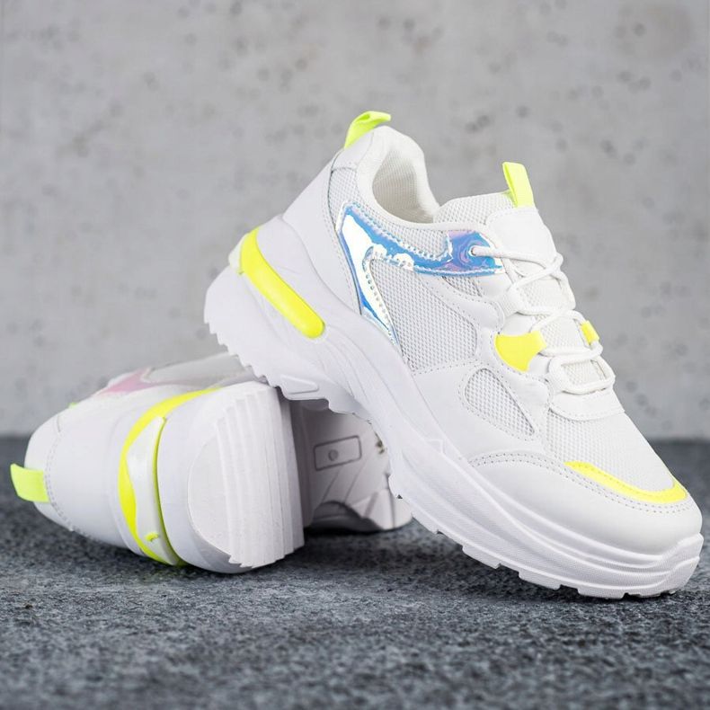 SHELOVET Sneakers med gula inlägg vit 1