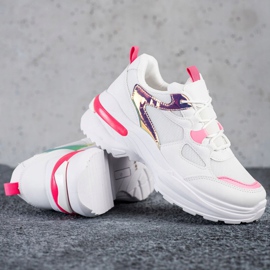 SHELOVET Sneakers med rosa inlägg vit 1