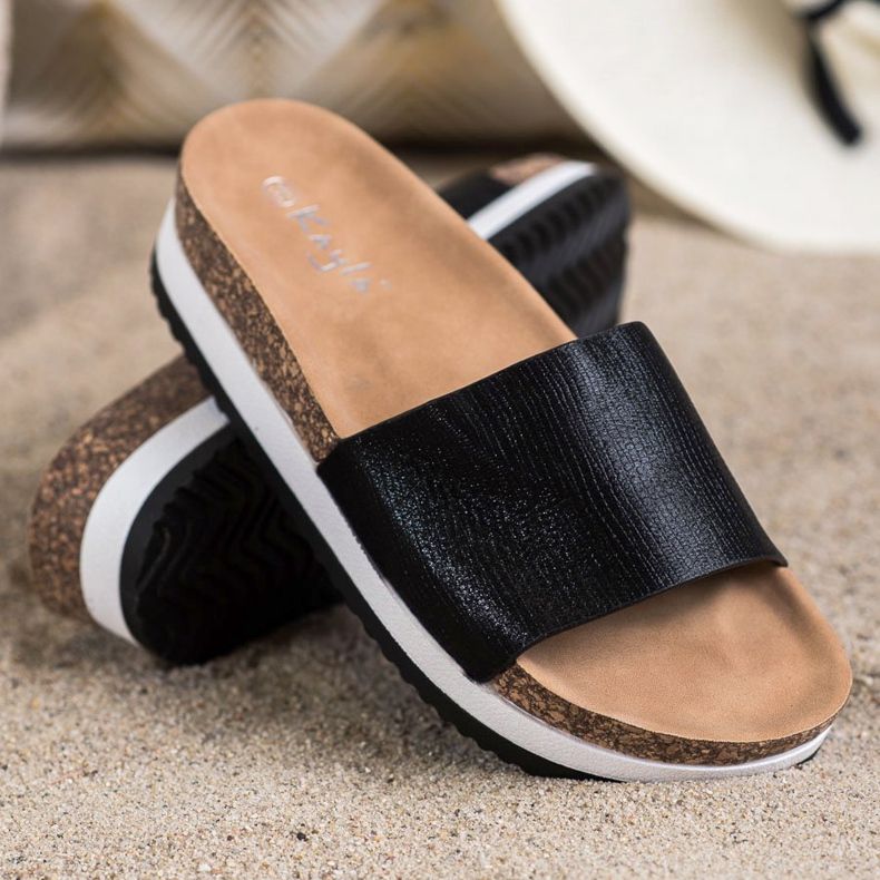 Kayla Tofflor På Plattformen svart 1