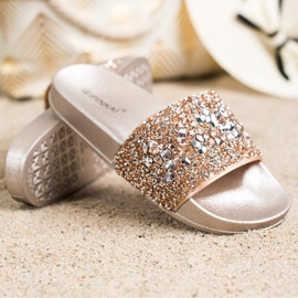 SHELOVET Tofflor Med Prydnader gyllene 1