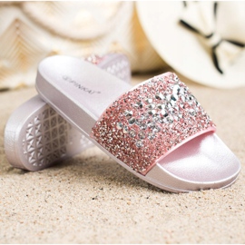 SHELOVET Tofflor Med Prydnader rosa 1