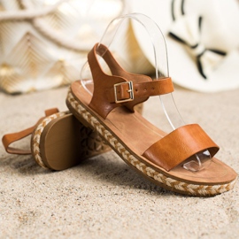 SHELOVET Bekväma bruna sandaler 1