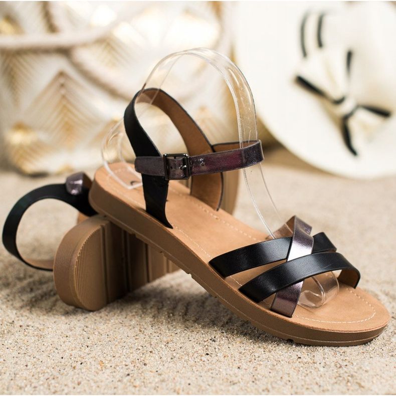 Cm Paris Bekväma ekolädersandaler svart 1