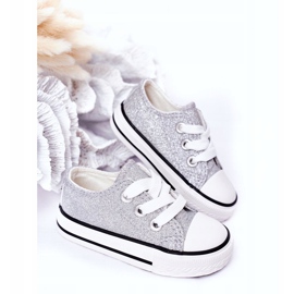 Barns glitter silver sneakers 888-1b 2