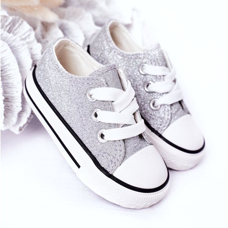 Barns glitter silver sneakers 888-1b 1