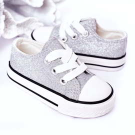 Barns glitter silver sneakers 888-1b 4