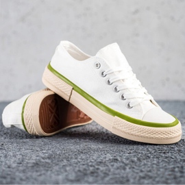 SHELOVET Sneakers På En Beige Plattform vit 1