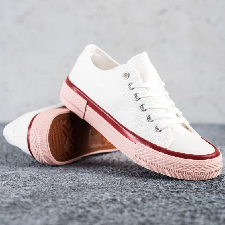 SHELOVET Sneakers på den rosa plattformen vit 1