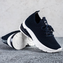 SHELOVET Marinblå sneakers på plattformen 1