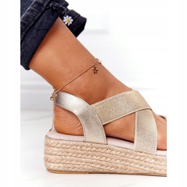 Big Star Kilsandaler med ribbad stor stjärna HH274414 Golden gyllene 4