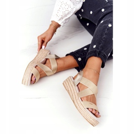 Big Star Kilsandaler med ribbad stor stjärna HH274414 Golden gyllene 5