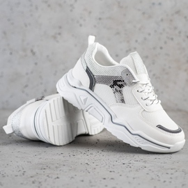 SHELOVET Vita sneakers med glitter 1