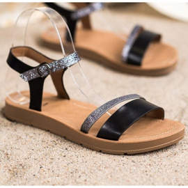 Cm Paris Snygga sandaler med glitter svart grå 1