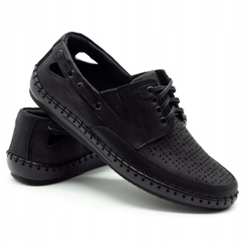 Polbut Svarta mockasinskor med öppet mocka J69L 1