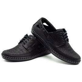 Polbut Svarta mockasinskor med öppet mocka J69L 3