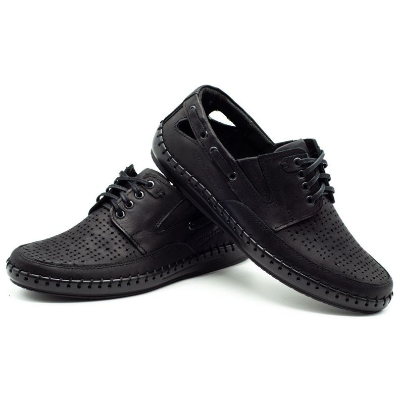 Polbut Svarta mockasinskor med öppet mocka J69L 3