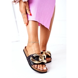 S.Barski Tofflor På Kork Med Kedja S. Barski SB002 Svart 2