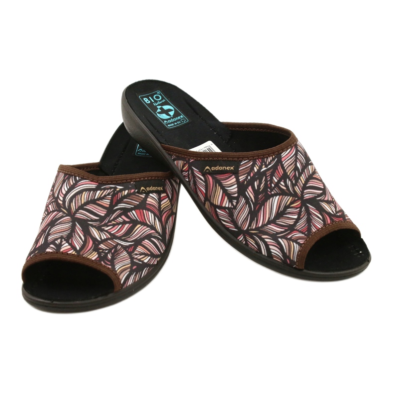 Adanex Tęg lämnar flip-flops. G1 / 2 24616 beige brun röd 4