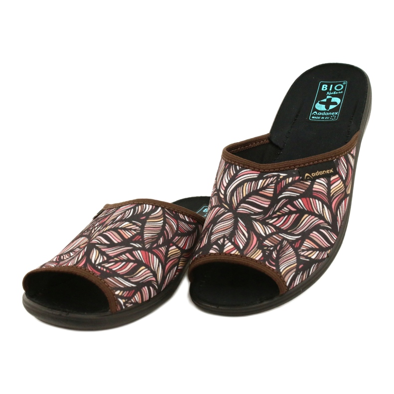Adanex Tęg lämnar flip-flops. G1 / 2 24616 beige brun röd 3