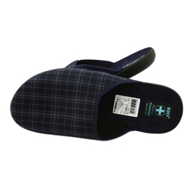 Herrtofflor, Adanex 25951, marinblå rutig 4