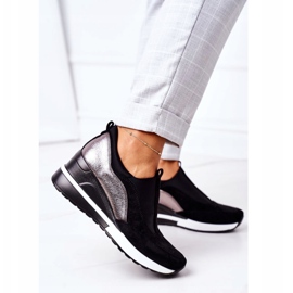 Vinceza 10593 Svart-Silver Slip-On Wedge Sneakers 1