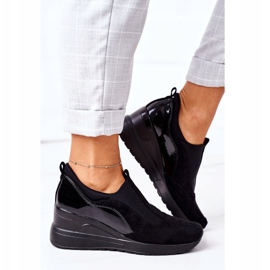Vinceza 10593 Black Slip On Wedge Sneakers svart 2