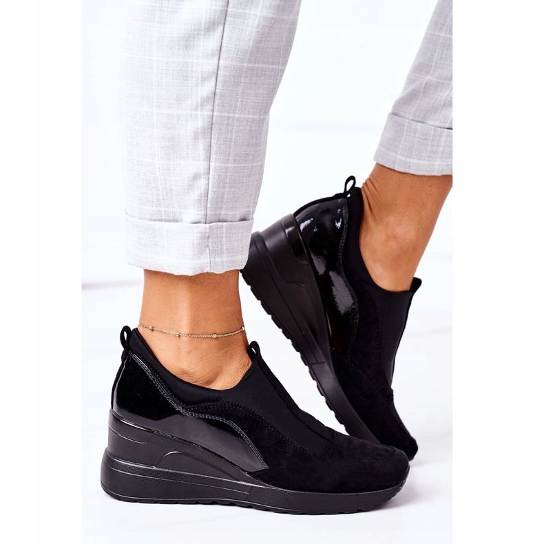 Vinceza 10593 Black Slip On Wedge Sneakers svart 2