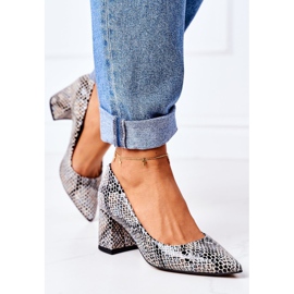 Lewski Shoes Läderpumpar med djurmönster Lewski-skor 2801 Svart-blå 2