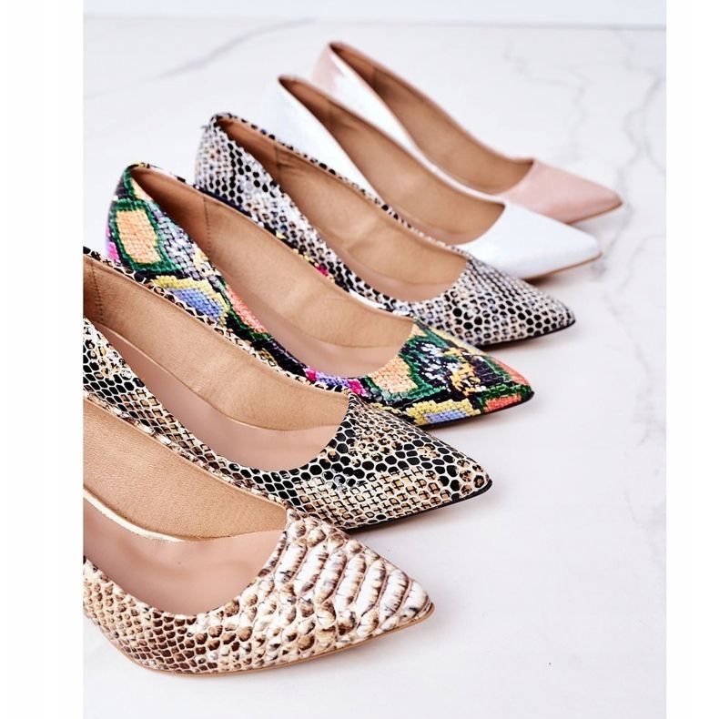 Lewski Shoes Satinpumpar med djurmönster Lewski -skor 2801 Silver silver- 1