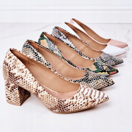 Lewski Shoes Satinpumpar med djurmönster Lewski -skor 2801 Silver silver- 2