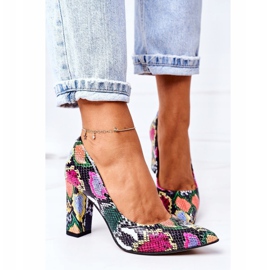 Lewski Shoes Läderpumpar med ormskinnsmönster Lewski -skor 2453 Färgglada mångfärgad 1