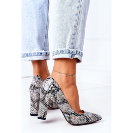 Lewski Shoes Läderpumpar med djurmönster Lewski-skor 2453 Svart-blå 1