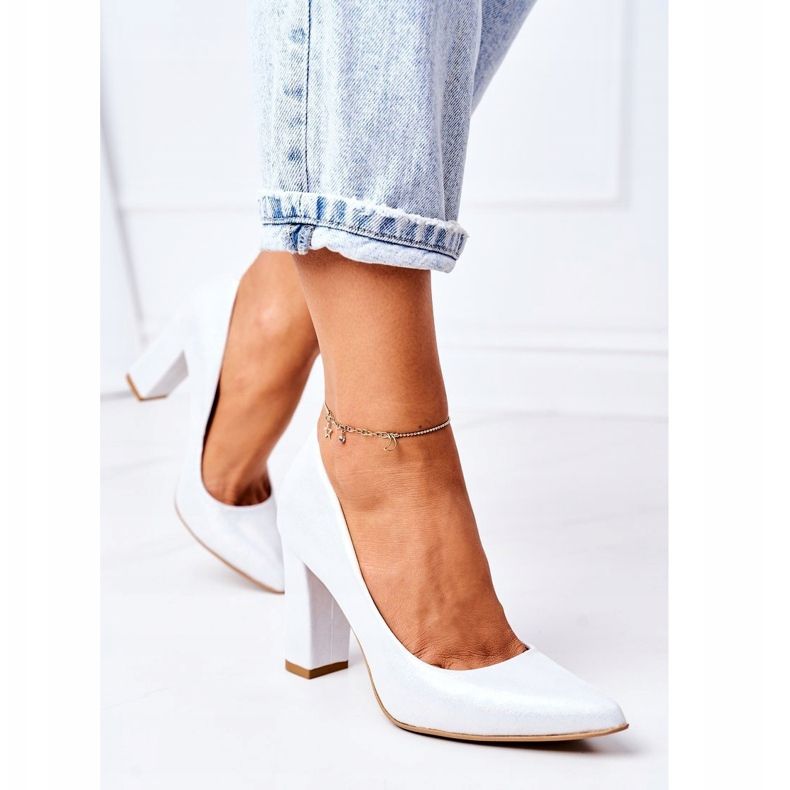 Lewski Shoes Satinpumpar med djurmönster Lewski -skor 2453 Silver silver- 1