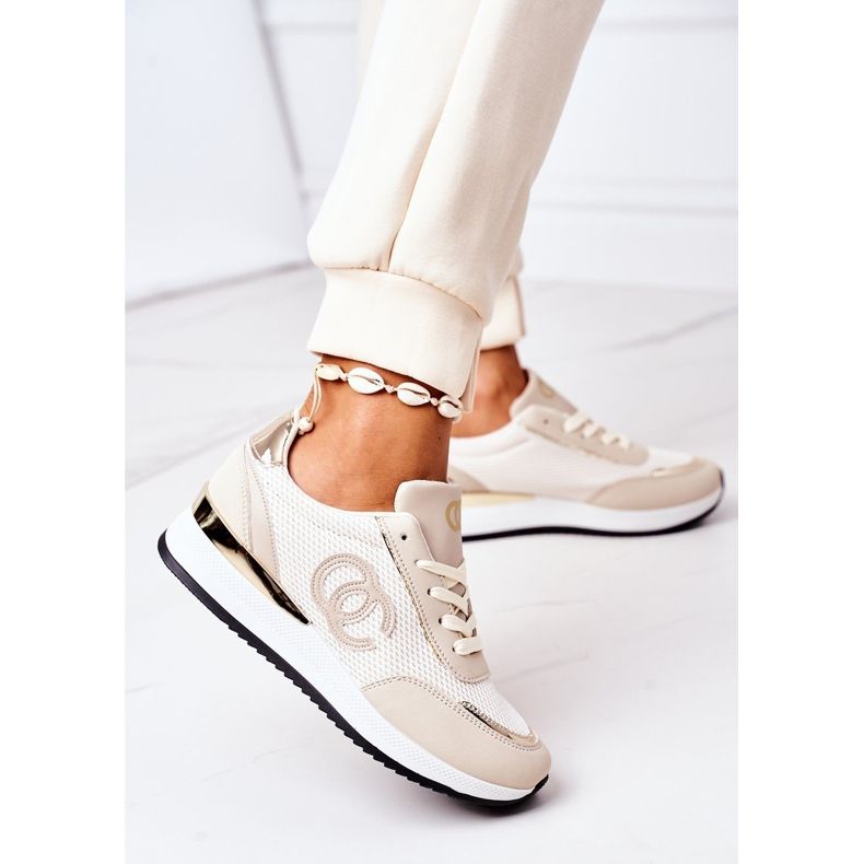 PE1 Kvinnors sportskor Sneakers Beige under kontroll 2