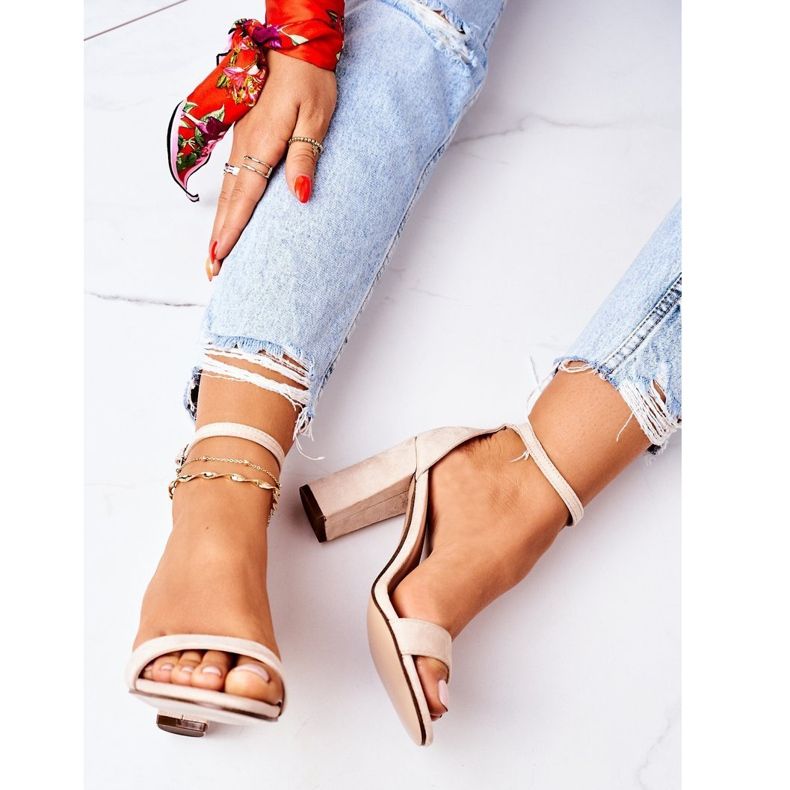 PS1 Mockasandaler på en bar Beige Florens 2