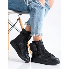 SHELOVET Snörskor med fickan svart 1