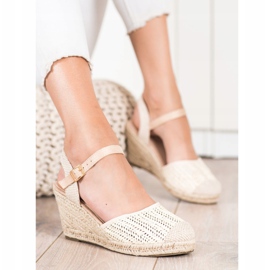 Sweet Shoes Openwork Espadrilles på kilen beige 1