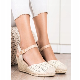 Sweet Shoes Openwork Espadrilles på kilen beige 2
