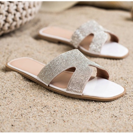 SHELOVET Tofflor Med Kristaller vit 1