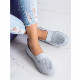 SHELOVET Openwork Slipons grå 1