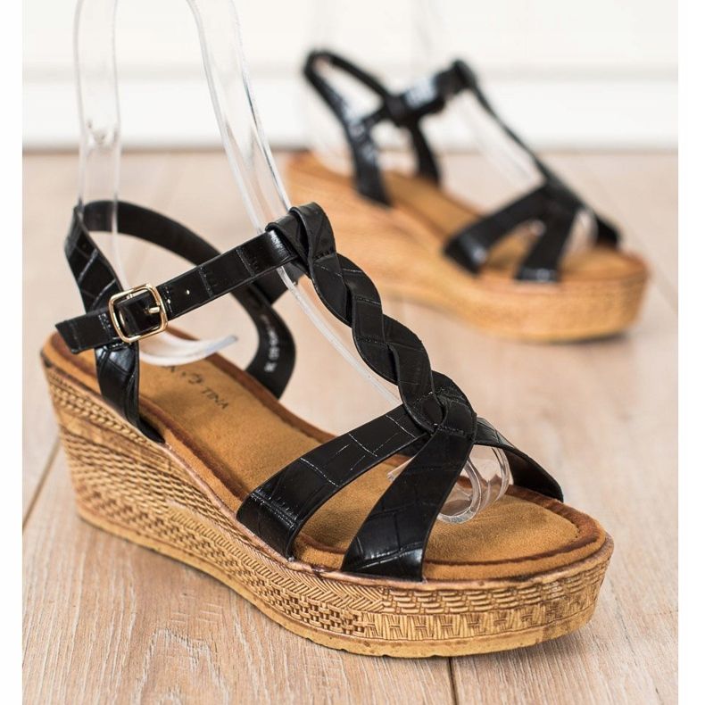 Queentina Eco lädersandaler svart 1