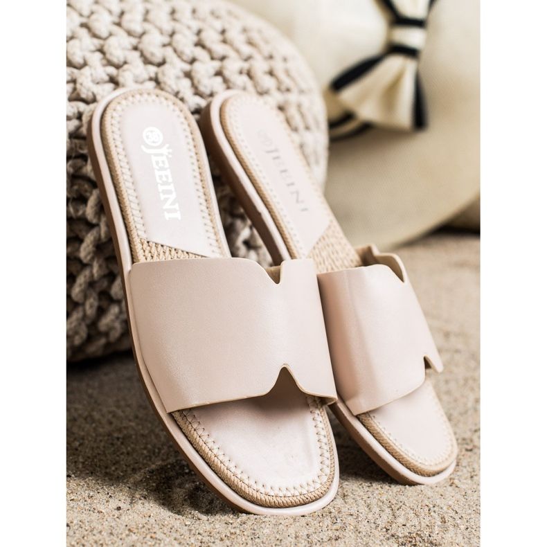 SHELOVET Eleganta Eco Leather Tofflor beige 1