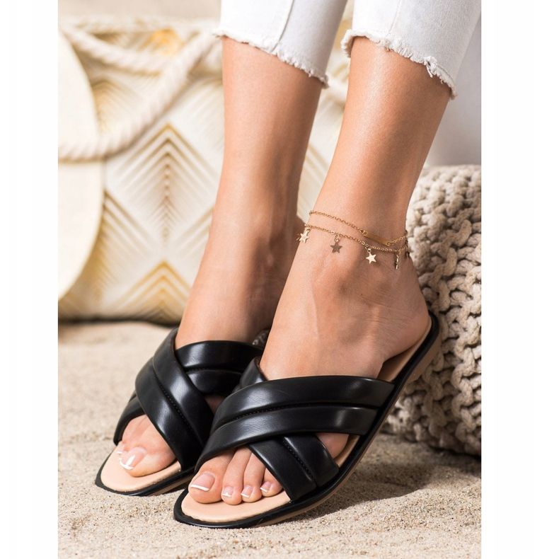 Renda Moderiktiga Eco Leather Tofflor svart 1