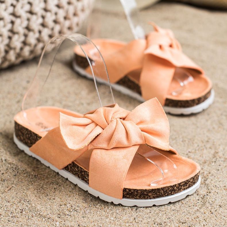 Ideal Shoes Moderiktiga tofflor orange 2